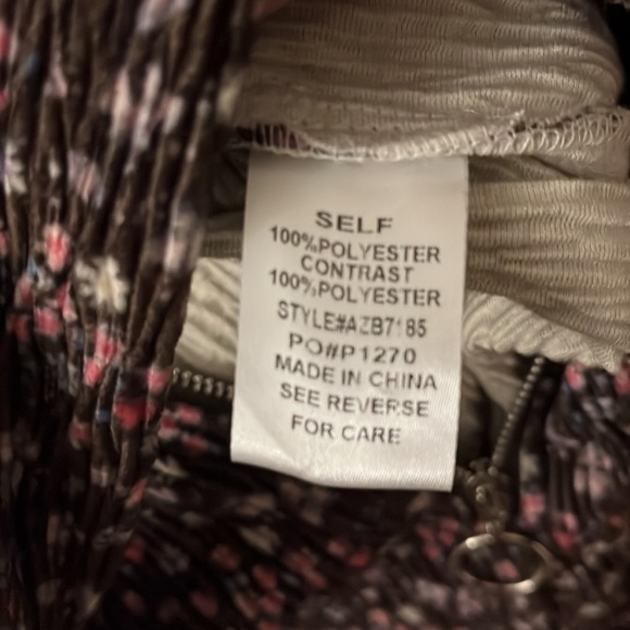 Azure Zip Front Short Romper Brown Floral Size Medium - Picture 7 of 7